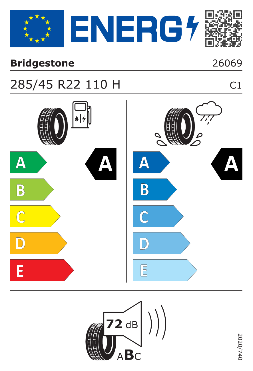 285/45R22 - Bridgestone Turanza 6 - Sumardekk - Image 2